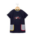 Robe manches courtes fille bleu indigo