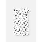 Robe  manches courtes avec imprim fleurs blanc