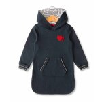 Robe manches longues � capuche fille indigo