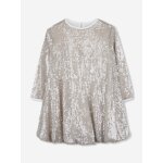 Robe manches longues  strass light gold