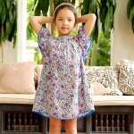 Robe manches papillon butterfly violette bleu