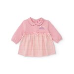 Robe en molleton pour b�b� avec col rond rose