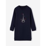 Robe en molleton fille marine