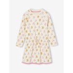 Robe en molleton motifs fleurs fille vanille