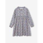 Robe motif all over ouverture boutonne devant indigo