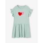 Robe motif fantaisie en relief fille bleu gris