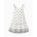 Robe en mousseline de coton avec broderies blanc Robe en mousseline de coton avec broderies blanc