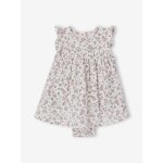 Robe naissance crmonie avec bloomer intgr cru