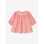 Robe naissance en plumetis rose