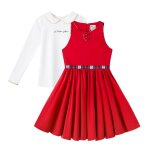 Robe de no�l patineuse + t - shirt rouge blanc vert