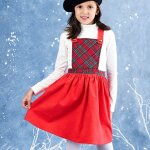 Robe de no�l velours et tartan christmas rouge