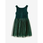 Robe noël en velours et tulle brillant fille vert émeraude Robe noël en velours et tulle brillant fille vert émeraude