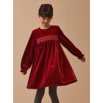 Robe en panne de velours no�l carmin