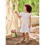 Robe patineuse fille bi - mati�re blanc