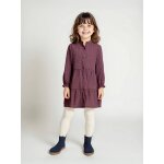 Robe  pois en gaze de coton fille prune