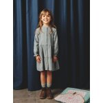 Robe  pois en gaze de coton fille vert sauge