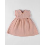 Robe portefeuille en mousseline de coton rose