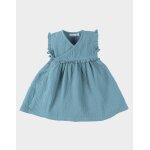 Robe portefeuille mousseline de coton vert