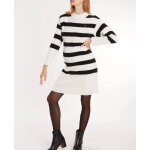 Robe pull de grossesse et d'allaitement normandie noir / blanc
