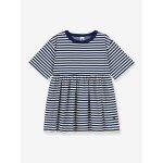 Robe ray�e manches 3 / 4 enfant coton bleu