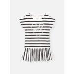 Robe  rayures avec dessin frontal noir