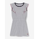 Robe � rayures enfant en coton marine