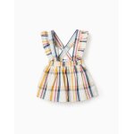 Robe - salopette en coton  carreaux brothers & sisters beige clair