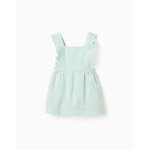Robe salopette en coton et lin vert clair
