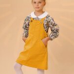 Robe salopette hiver velours lola jaune Robe salopette hiver velours lola jaune