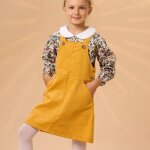 Robe salopette hiver en velours lola jaune
