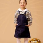 Robe salopette jeans lola bleu marine