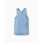 Robe salopette en jean avec poches bleu clair