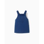 Robe salopette en jean avec volants bleu