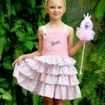 Robe salopette liberty gigi rose bleu pastel