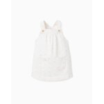 Robe - salopette en sergé avec motif beige clair Robe - salopette en sergé avec motif beige clair