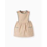 Robe salopette en velours c�tel� avec poches beige clair
