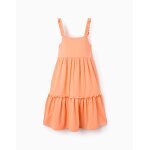 Robe sans manches en coton avec bretelles � volants orange