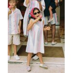 Robe sans manches en coton � rayures you&me rouge