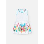 Robe sans manches avec imprim floral sur la jupe blanc