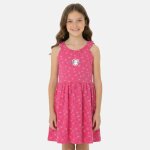 Robe sans manches imprim�e, col rond rose fuchsia