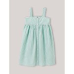 Robe seersucker ray� rayure verte