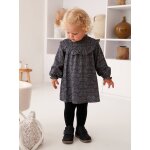 Robe  smocks bb avec volant bleu ardoise
