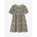 Robe  smocks fille jaune ple