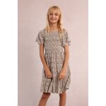 Robe � smocks, imprim� l�opard offwhite maude