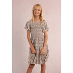 Robe � smocks, imprim� l�opard offwhite maude