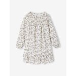 Robe  smocks motifs fleurs fille vanille