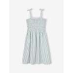 Robe smocke  bretelles fille cru