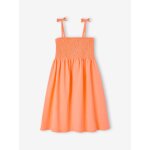 Robe smocke  bretelles fille mandarine