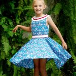 Robe qui tourne liberty et �t� hepburn bleu rouge