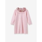 Robe en tricot col en tissu liberty b�b� rose chin�
